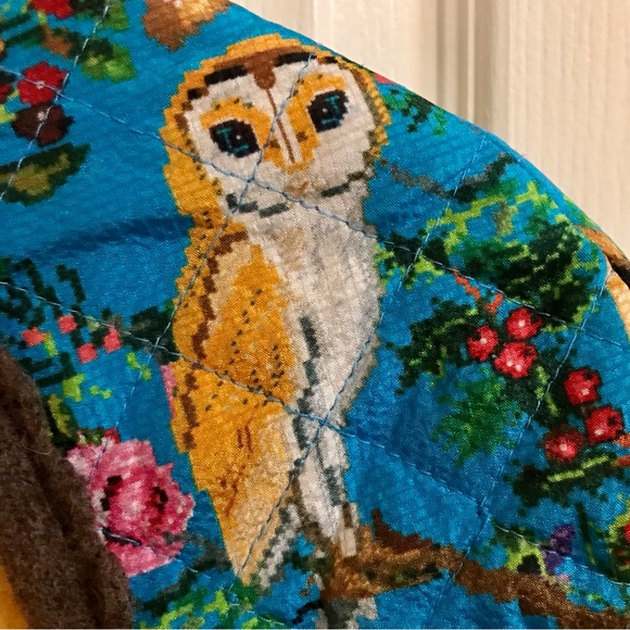 Manoush wool and silk long sweater coat S fun owl print - Picture 6 of 11